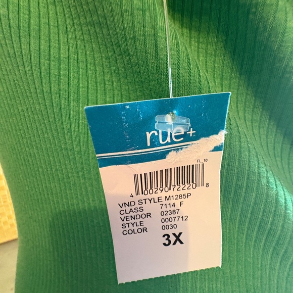 NWT. Rue21. Green One-Shoulder Ribbed Top - Picture 11 of 11
